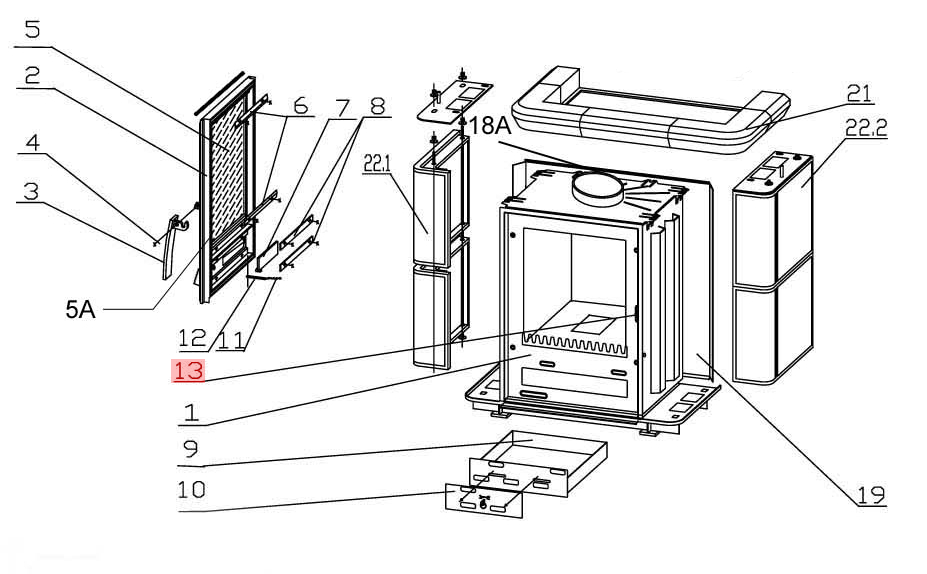 Justus Bavaria III Feuerraumtür Verriegelung